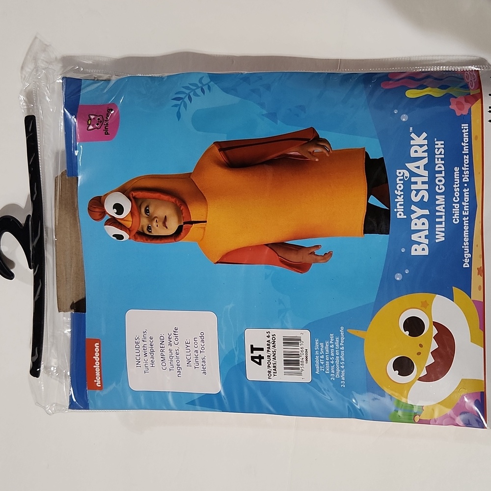 Rubies Pinkfong Orange Baby Shark William Goldfish Halloween Costume 4T